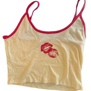 SABRINA CARPENTER Kiss Mark Cropped Tank, Size L, New without Tag MSRP $50 SOO